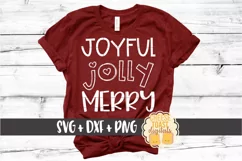 Joyful Jolly Merry - Christmas SVG PNG DXF Cut Files Product Image 1