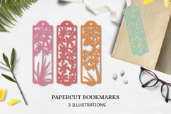 Bookmark Cut files SVG / Bookmark flowers papercut SVG Product Image 1