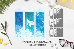 Sea Bookmark Papercut Design|Sea paper cut bookmark Product Image 1