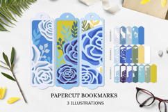 Bookmark layered paper cut / Bookmark roses SVG Product Image 1
