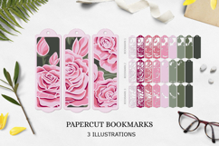 Bookmark roses layered paperCut SVG / Bookmark SVG Product Image 1