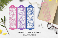 Bookmark flowers Cut files SVG / Bookmark flowers paper cut Product Image 1