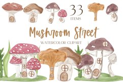 Mushroom clipart, watercolor forest street clipart Product Image 1
