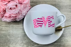 Love SVG | Valentines Day SVG | Stripes and Polk a Dots Product Image 2