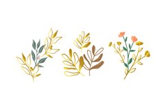 Gold Green Tropical Leaves Product Image 1