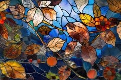 Stained Glass Leaf Art Background Wallpaper Product Image 1