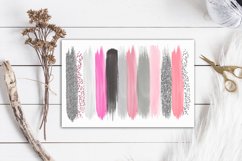 Pink Grey Silver Brush Strokes Clipart I Brush Strokes Product Image 4