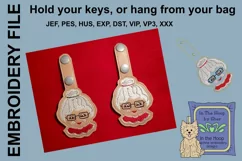 ITH Mrs Santa Key Fob - Embroidery Design Product Image 2