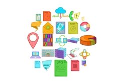 Information icons set, cartoon style Product Image 1