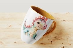 Watercolor Cute Dilophosaurus Dinosaur Cartoon Product Image 1