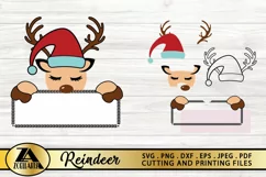 Reindeer SVG PNG EPS DXF Christmas SVG Reindeer Monogram SVG Product Image 3