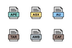 Set Of File Formats Icons Product Image 1