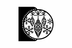 Papercut Christmas Hanging Baubles Card Cover with Snowflake Product Image 2