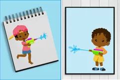 African American Kids, Water games, water gun, Sportive kids Product Image 3