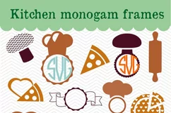 21 kitchen vector designs and monogram templates  - cutting files SVG, DXF, JPG, PNG, DWG, AI, EPS Product Image 2
