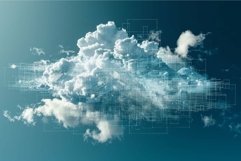 Digital cloud data network in sky Product Image 1