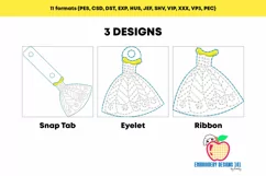 Stylish Girl Dress ITH Snaptab Keyfob Design Product Image 2