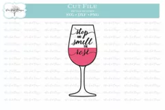 Stop and Smell the Rose Wine SVG DXF PNG Product Image 1
