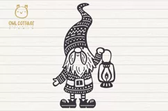Scandinavian Gnomes SVG, Good Night Gnome with Lantern, Tomt Product Image 7