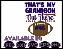 Football SVG DXF JPEG Silhouette Cameo Cricut Grandma svg Product Image 3