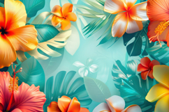 Tropical Flower Summer Background Wallpaper Product Image 1