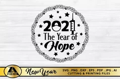 New Year SVG 2021 Home Sign SVG Farmhouse Round Sign SVG Product Image 3