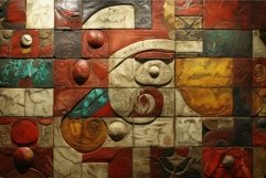 Colorful abstract ceramic mosaic wall art Product Image 1