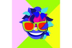 Minimal Surrealism Vector. Abstract Face. Art Product Image 1