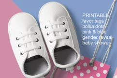 Gender Reveal Baby Shower Favor Tags Set of 4 Editable PDF Product Image 2