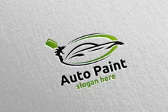 Car Painting Logo with Brush and Sport Car Concept 3 Product Image 2