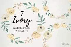 Ivory 7 Wreaths Watercolor Flowers Cream Wedding Florals Product Image 1