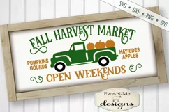 Fall Harvest Market - Pumpkin - Truck - SVG DXF File Product Image 1