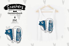 Navy blue sneakers with pearls clipart bundle Product Image 4