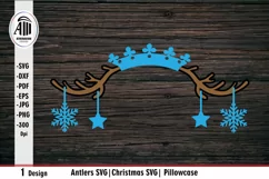 Antlers SVG| Crown SVG| Christmas SVG| Pillowcase design Product Image 2