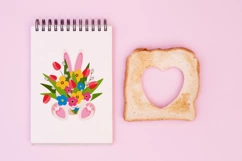 Cute baby bunny, rabbit holding bouquet of flower. Product Image 2