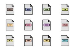 Set Of File Formats Icons Product Image 1