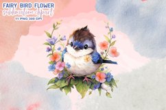 Fairy Bird Flower Watercolor Clipart Product Image 2