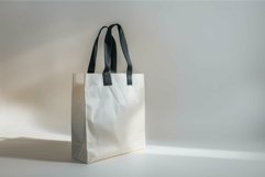 White tote bag standing up against white background Product Image 1