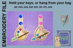 ITH Paint Palette Vinyl Key Fob or Bag Tag - Snap Tab Product Image 2