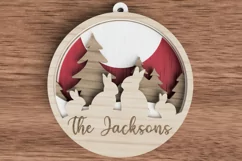 Christmas ornament laser cut file - Bunny family of 4 Product Image 1