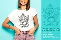 Sitting Lord Ganesha T-shirt Illustration SVG File Product Image 1