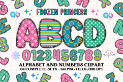 Frozen Princess Alphabet png clipart, Frozen letters doodle Product Image 1