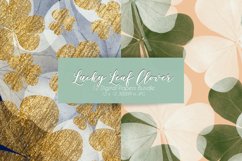 Gold and Green Design Lucky Leaf Clover Digital Papers Product Image 4