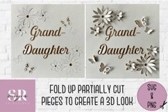 3D Grand daughter card | Paper cutting | birthday card SVG Product Image 2