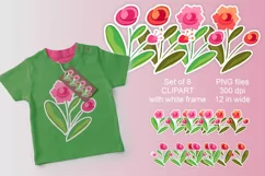 Sketches Flowers Clipart for Stickers PNG files Set of 8 Product Image 9