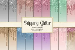 Dripping Glitter Digital Paper - Free Design of The Week Product Image 1