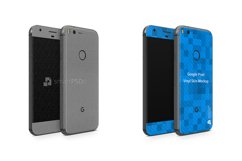 Google Pixel Vinyl Skin Design Mockup 2016 Front-Back Angled Product Image 1