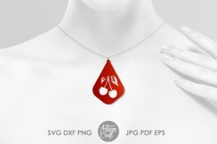 Cherry earrings, SVG, earring, template, teardrop earring Product Image 2