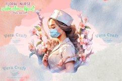 Floral Nurse Watercolor Sublimation Clipart Product Image 2