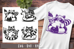 Funny Raccoon svg Summer Beach animals in singlasses